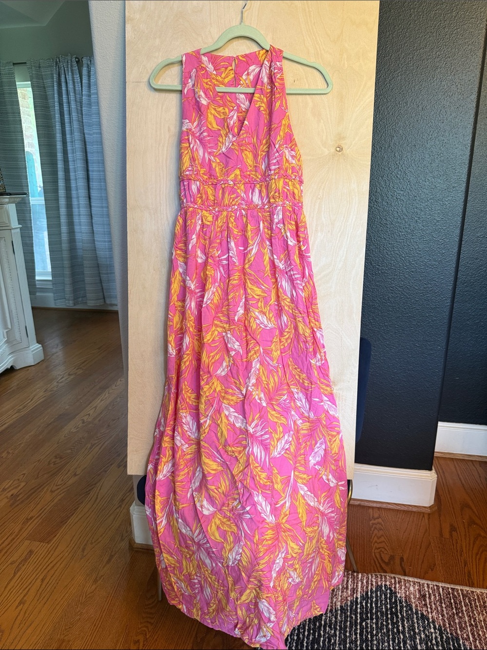 Jessica Simpson Pink and Yellow Floral Maxi Dress